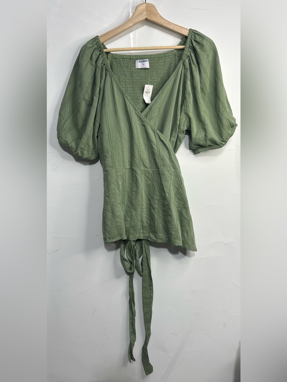 Old Navy Mint Green Wrap Blouse XL- New